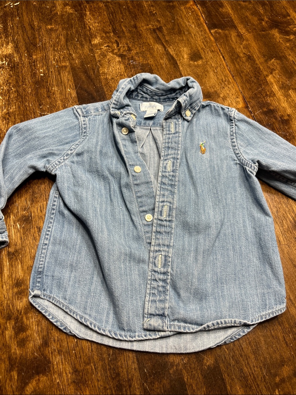 Ralph Lauren Light Blue Denim Button-Up Shirt 18 months